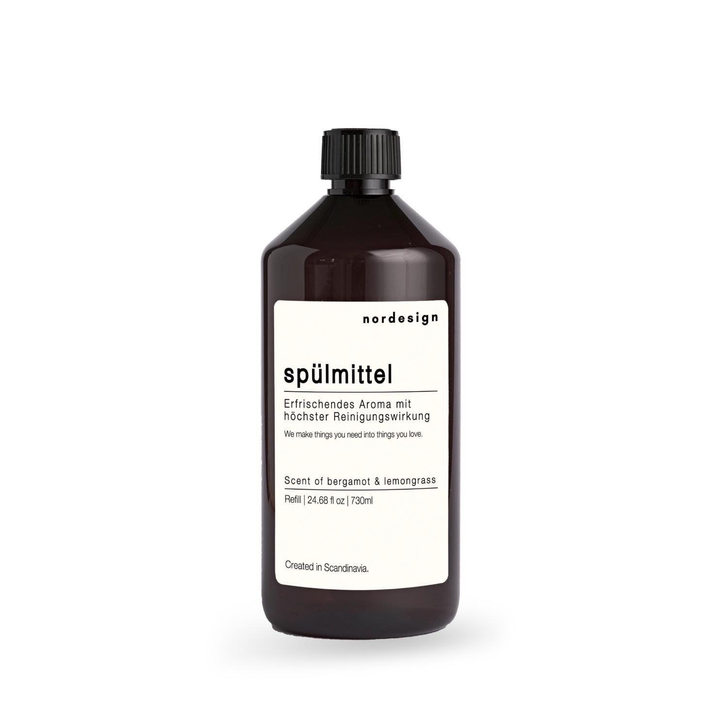 Nachfüllflasche Spülmittel 730ml bergamot & lemongrass in Transparent präsentiert im Onlineshop von KAQTU Design AG. Trinkflasche ist von Nordesign