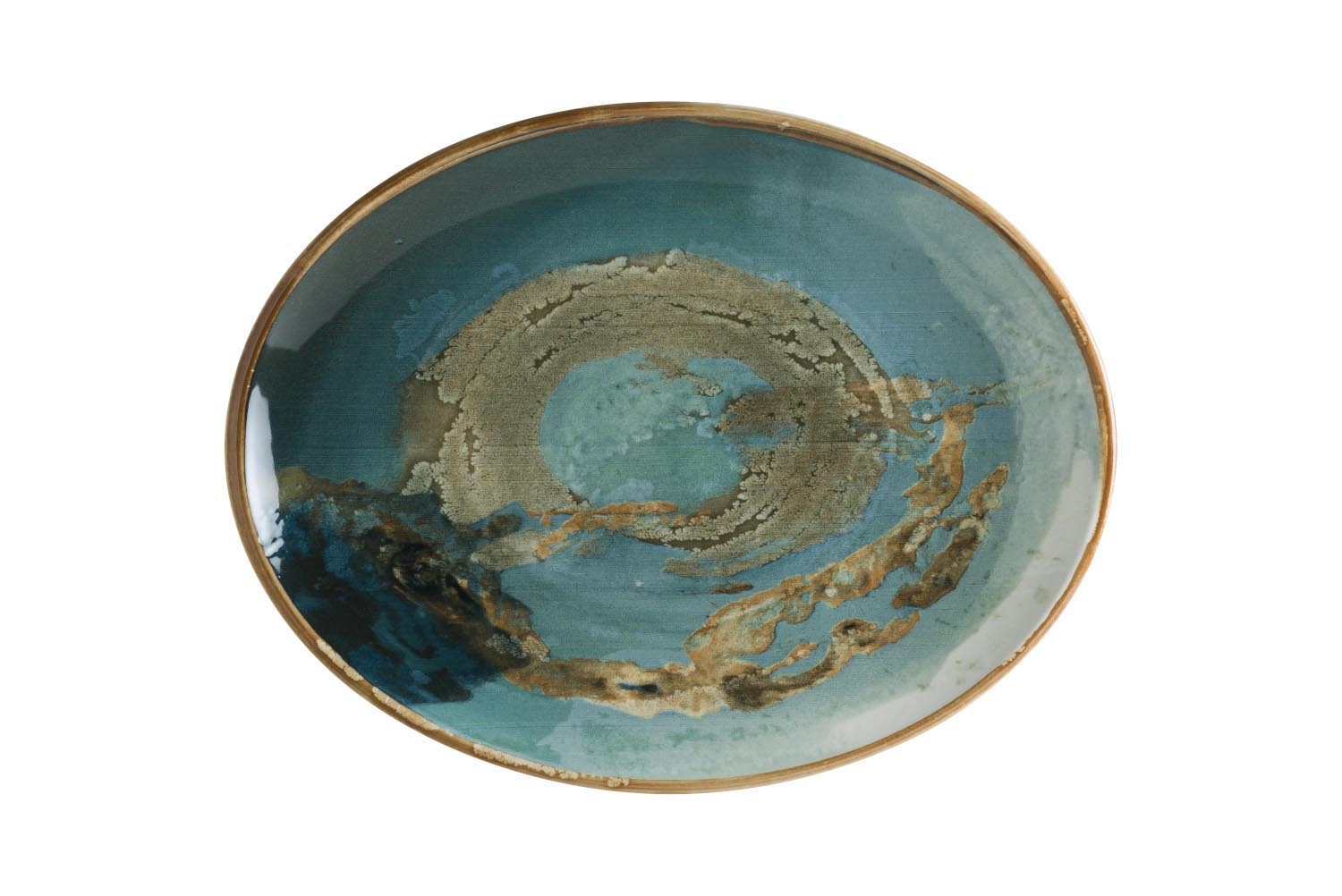 Futura Moove Teller oval 31x24cm in Blau präsentiert im Onlineshop von KAQTU Design AG. Teller ist von Bonna