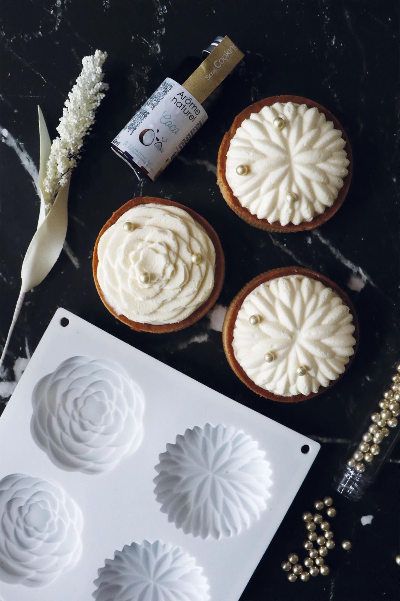 4er Set Silikonformen für Saint-Honoré, 7 cm, ideal für kreative Backideen, hochwertig, langlebig, von Scrap Cooking.