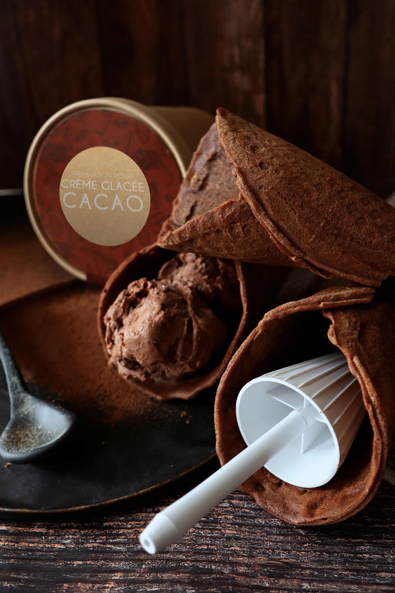 Fertigmischung für cremiges Schokoladeneis, 185g, ideal für hausgemachte Desserts, einfach zuzubereiten und köstlich im Geschmack.