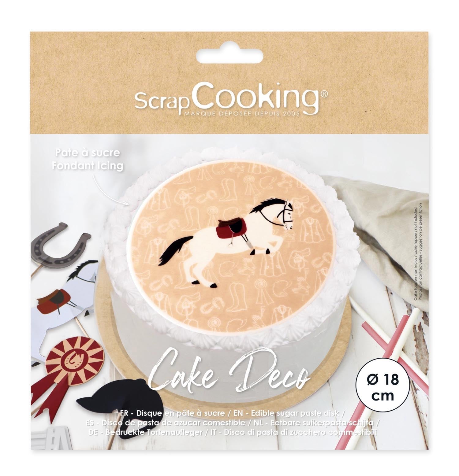 Tortenaufleger essbar aus Zuckerpapier Reiten D18cm in Beige präsentiert im Onlineshop von KAQTU Design AG. Lebensmittel ist von Scrap Cooking