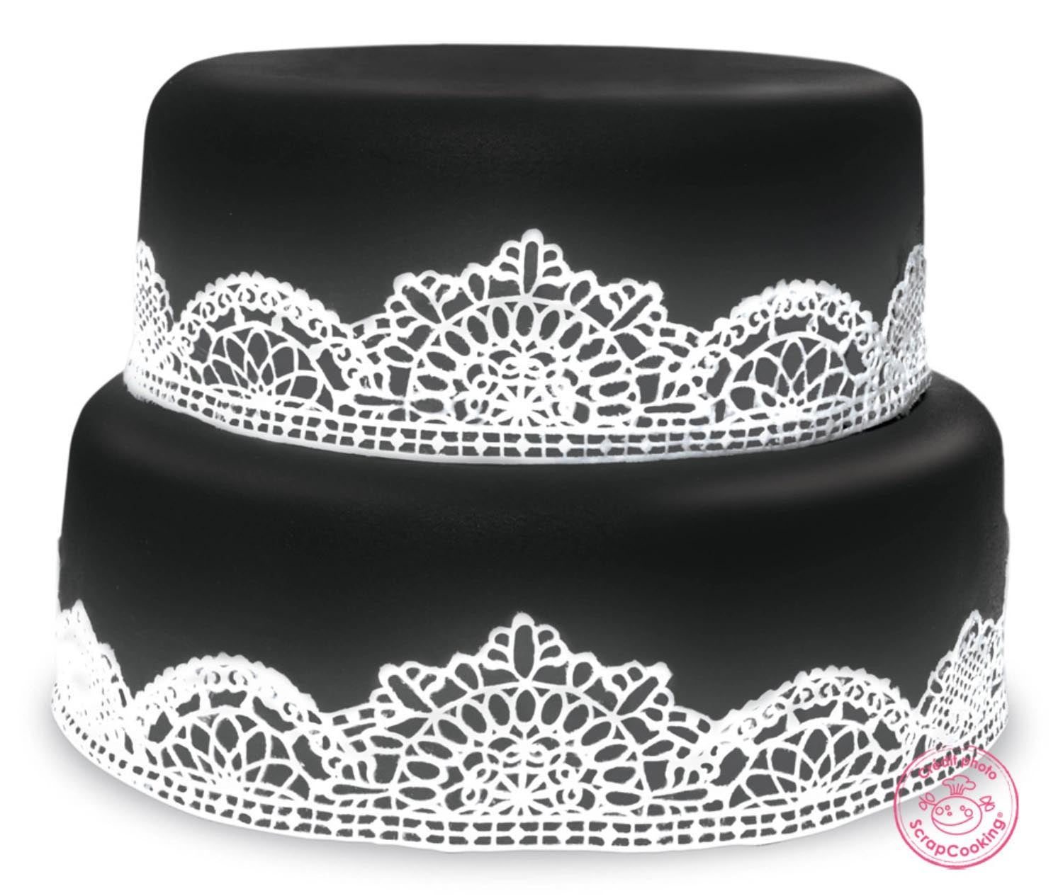 Schwarzer Rollfondant von Scrap Cooking, 400g, perfekt für Tortendekorationen, leicht formbar und vielseitig einsetzbar.