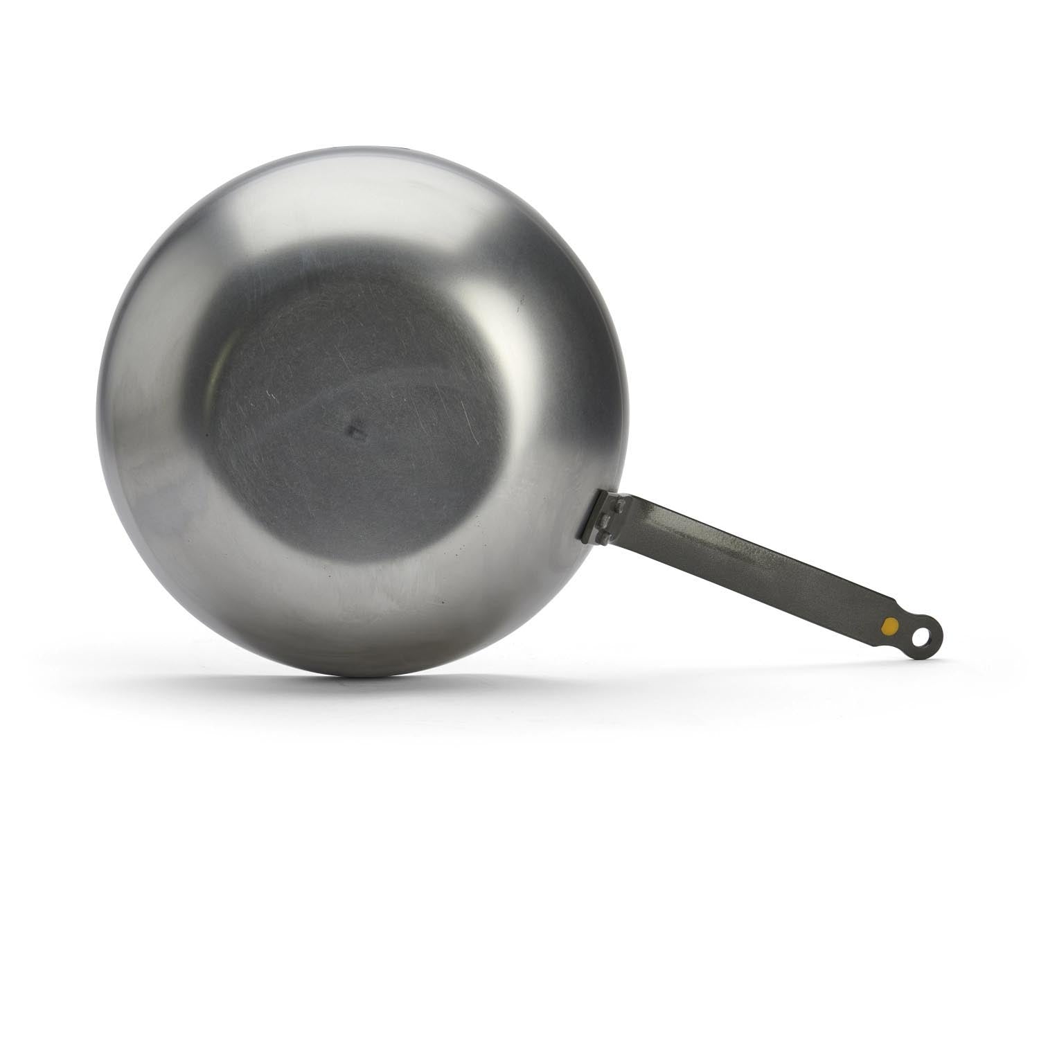 Robuster Wok aus Mineral B Element Stahl, 28 cm, perfekt für gesundes Kochen und authentische asiatische Gerichte.
