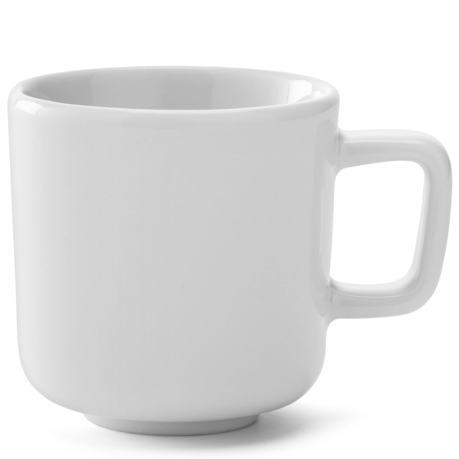 Elegantes 2er Set Espressotassen aus weissem Porzellan, 75ml, von LSA. Perfekt für stilvollen Kaffeegenuss.