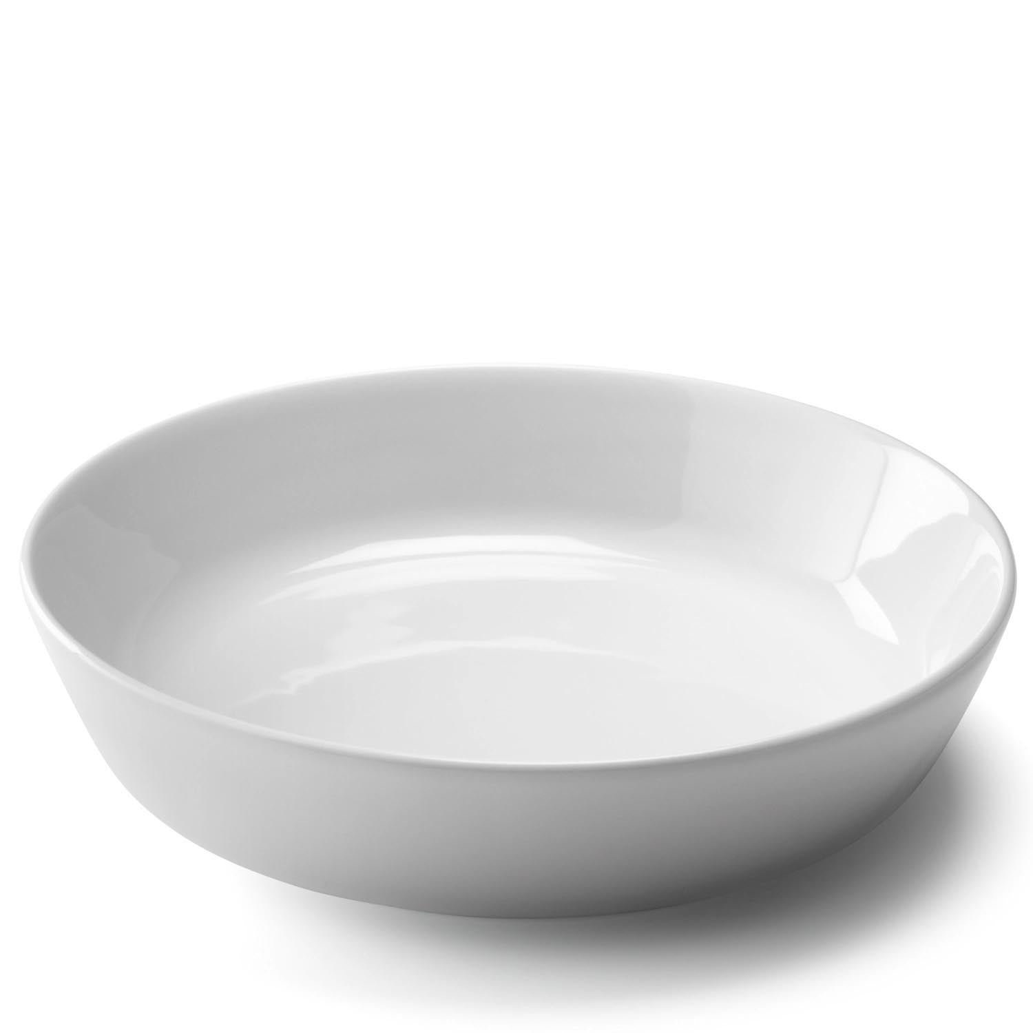 Elegantes 2er Set tiefer Teller (20 cm) aus weissem Porzellan von LSA, ideal für stilvolle Tischdekorationen und vielseitige Speisen.