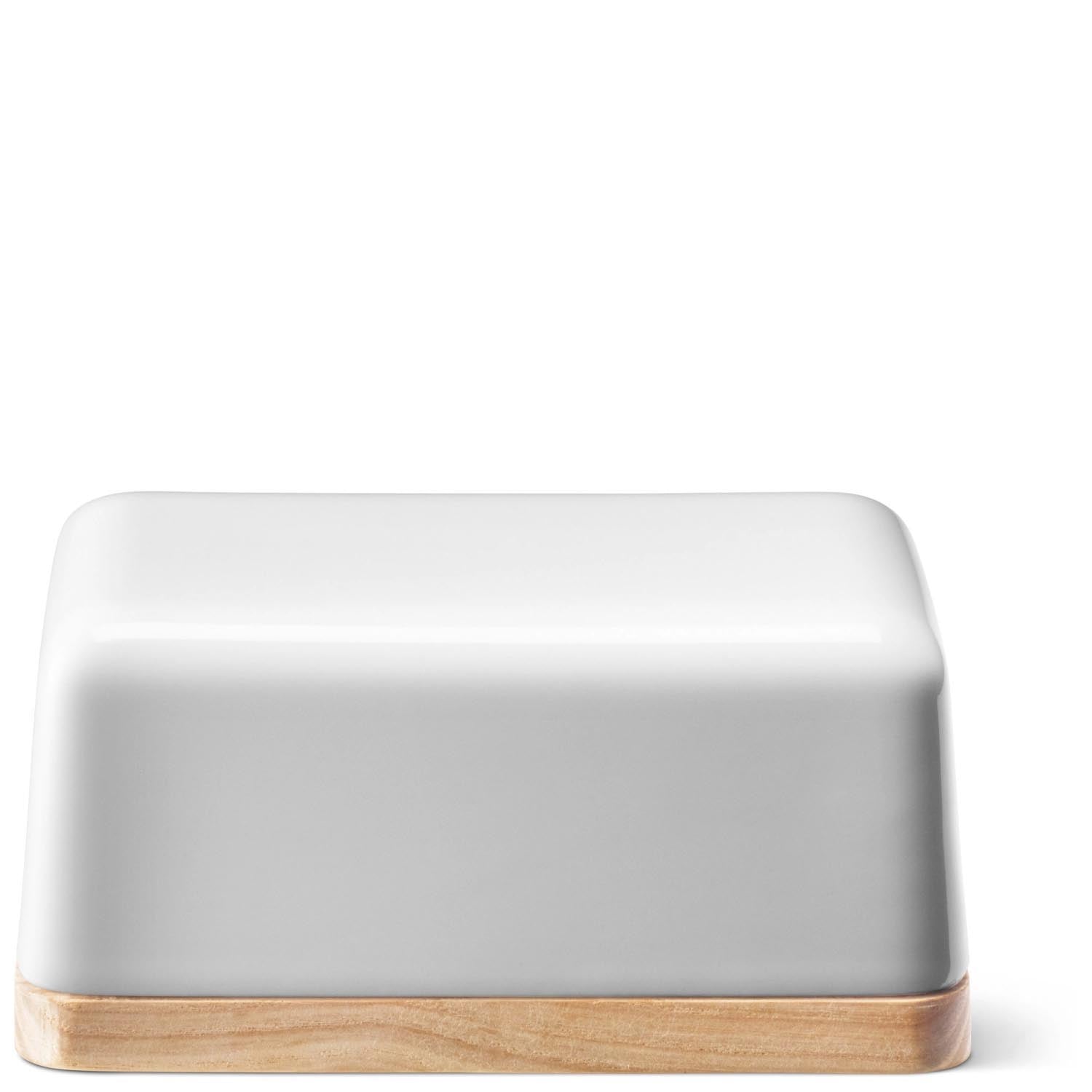 Elegante Butterdose aus weisser Esche, 14 cm, von LSA. Perfekt für stilvolles Servieren und Aufbewahren von Butter.