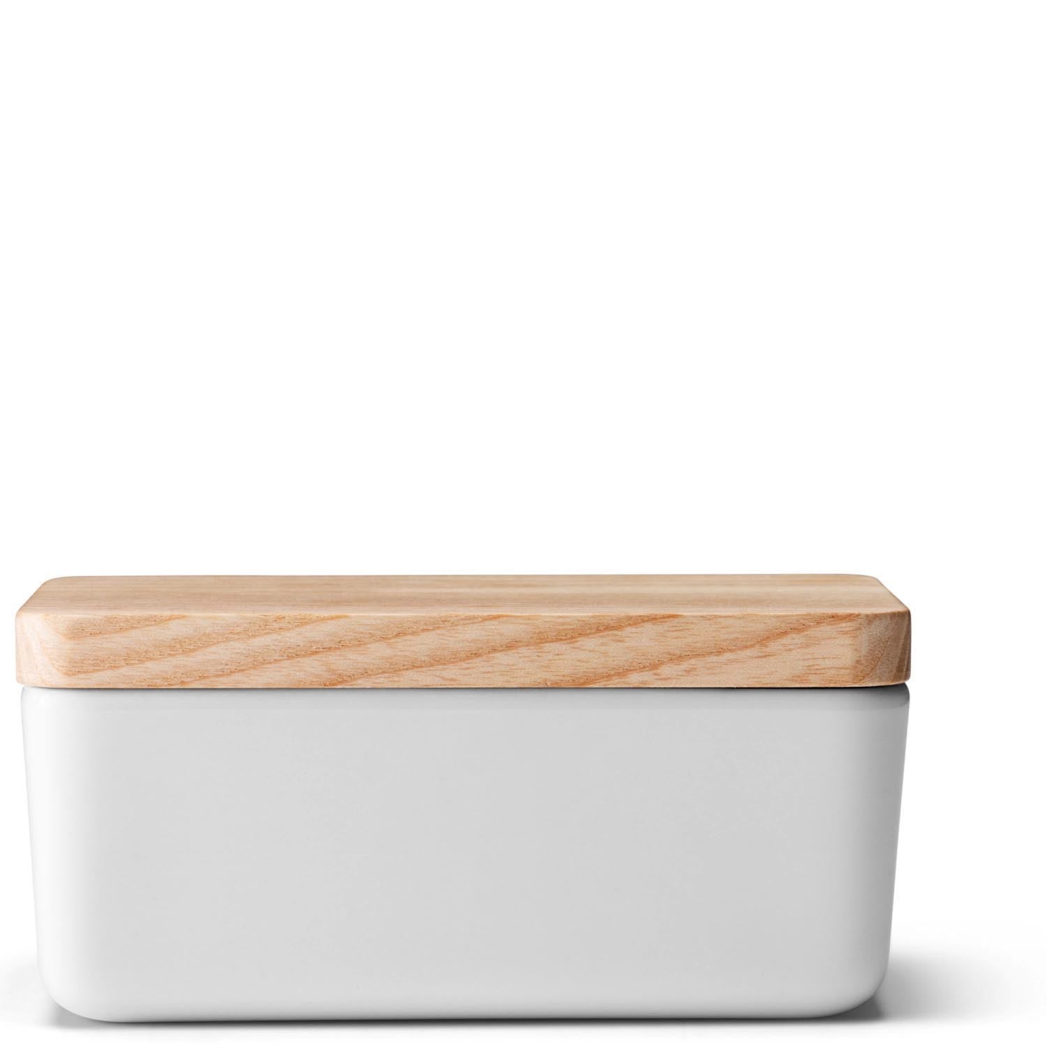 Stilvolle Butterdose aus weisser Esche, 14 cm, von LSA. Ideal für die elegante Präsentation und Lagerung von Butter.