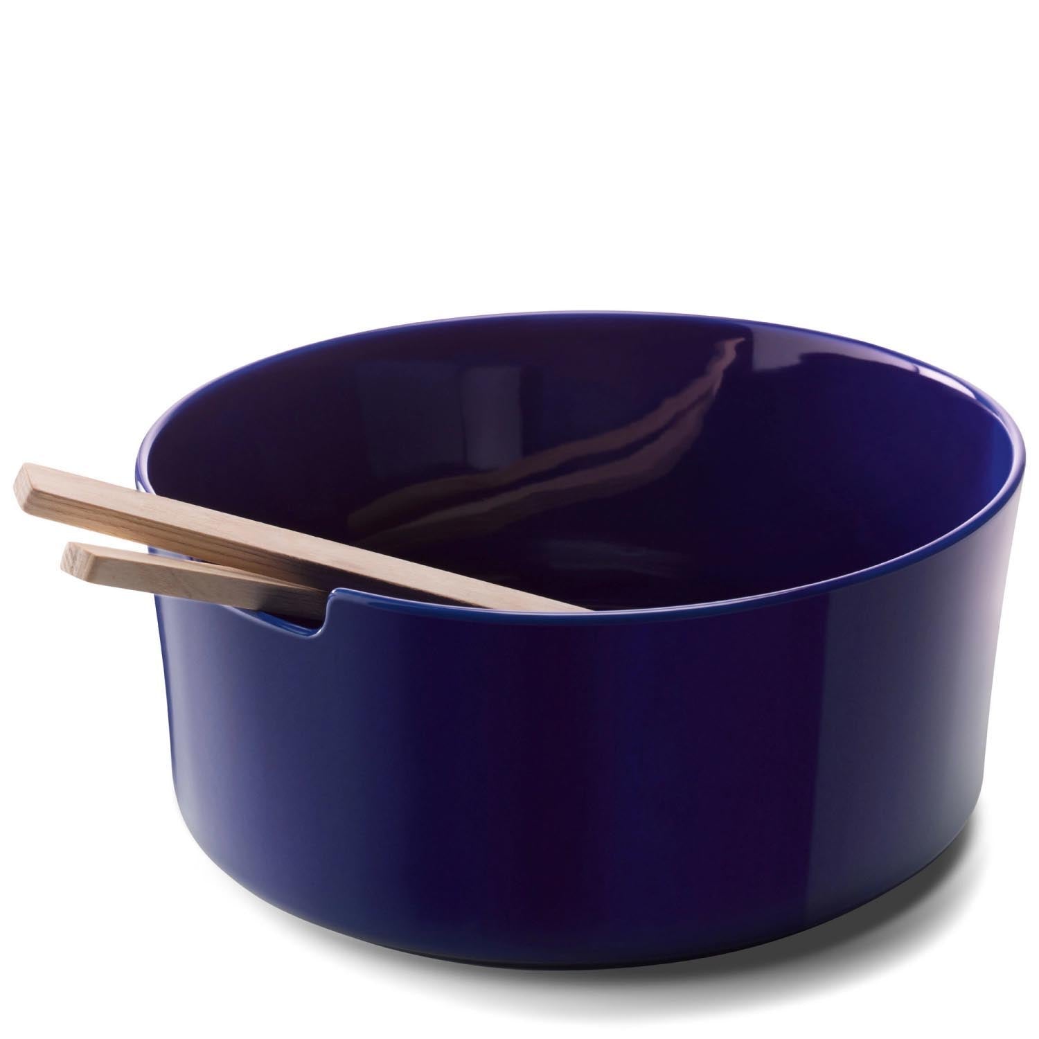 Collective Salatschale D26cm mit Besteck Esche cobalt in Blau präsentiert im Onlineshop von KAQTU Design AG. Schale ist von LSA