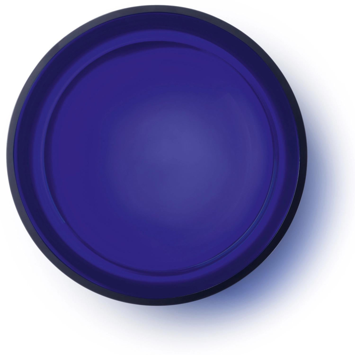 Elegante Schale aus kobaltblauem Glas, 30 cm breit, 10 cm hoch, ideal für stilvolle Dekoration und Präsentation.