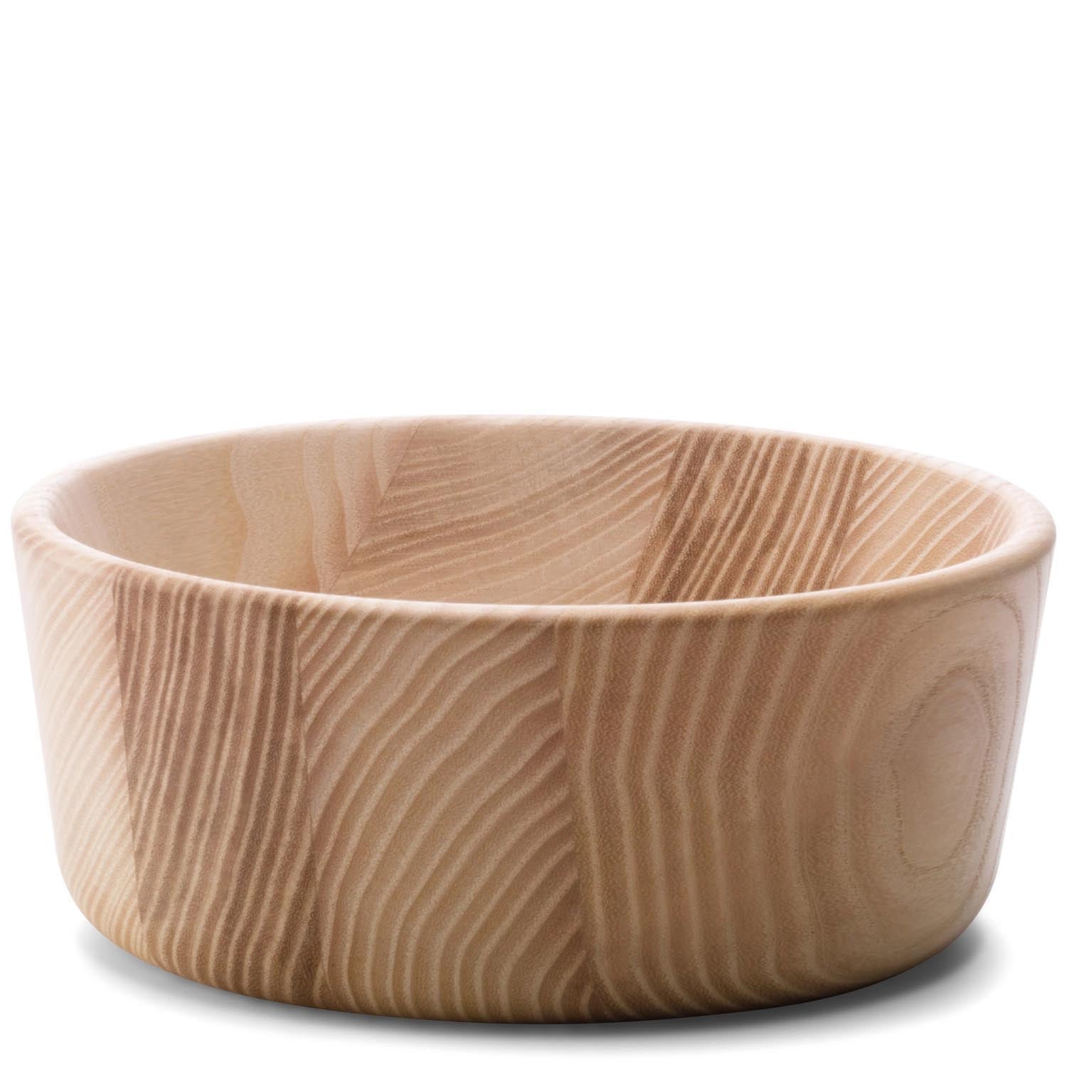 Elegante Schale aus Eschenholz, 15 cm Durchmesser, 6 cm Höhe, ideal für stilvolle Präsentationen und Aufbewahrung.