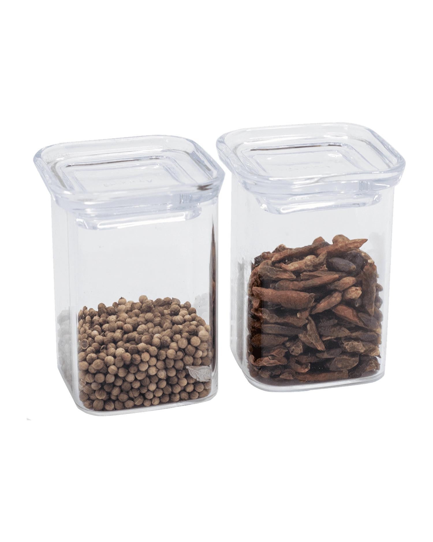2er Set Vorratsglas mit Glasdeckel 0.24l D6cm H9cm in Transparent präsentiert im Onlineshop von KAQTU Design AG. Aufbewahrungsbehälter ist von Pebbly