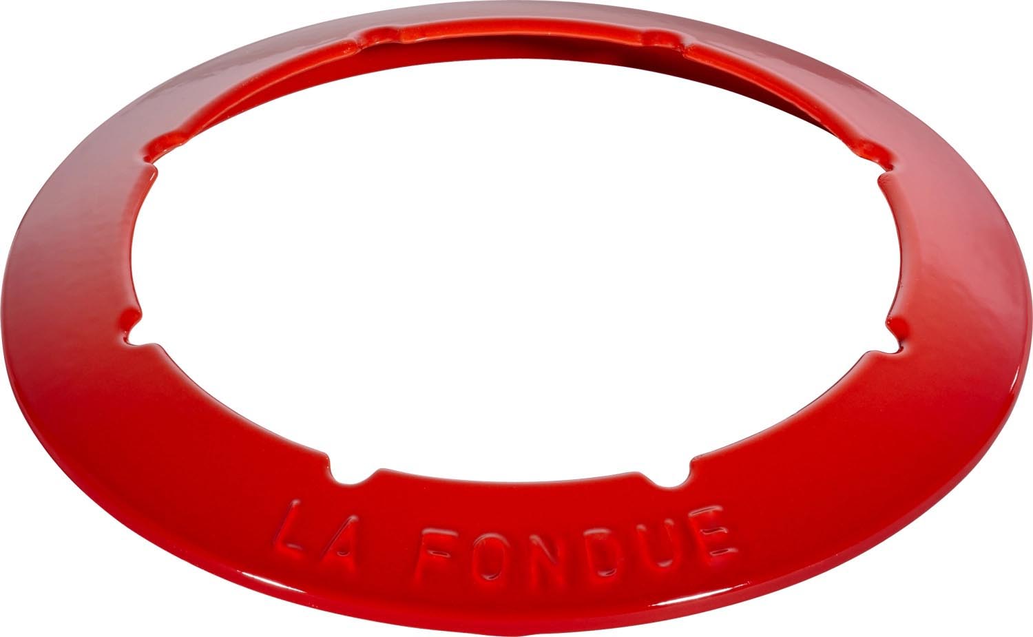 Kirschrotes Staub Fondue-Set, 20cm, mit 2 Griffen. Perfekt für gesellige Runden und köstliches Fondue.