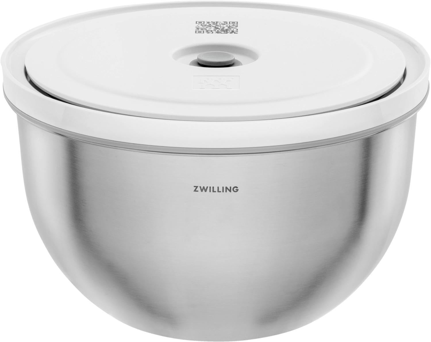 Hochwertige Edelstahl-Vakuumschüssel von Zwilling, perfekt für die Frischeaufbewahrung. Stilvolles Design, robust und benutzerfreundlich.