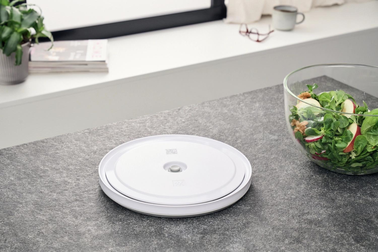 Zwilling Fresh & Save Vakuumdeckel, 24cm, aus robustem ABS in Weiss, ideal für luftdichtes Frischhalten mit passenden Behältern.