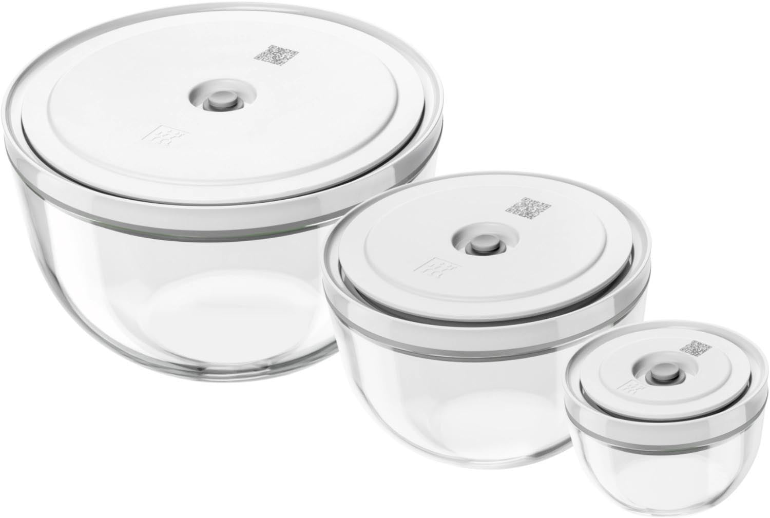 6tlg. Fresh & Save Bowls Vakuumschüssel Set, Glas in Transparent präsentiert im Onlineshop von KAQTU Design AG. Aufbewahrungsbeutel ist von Zwilling
