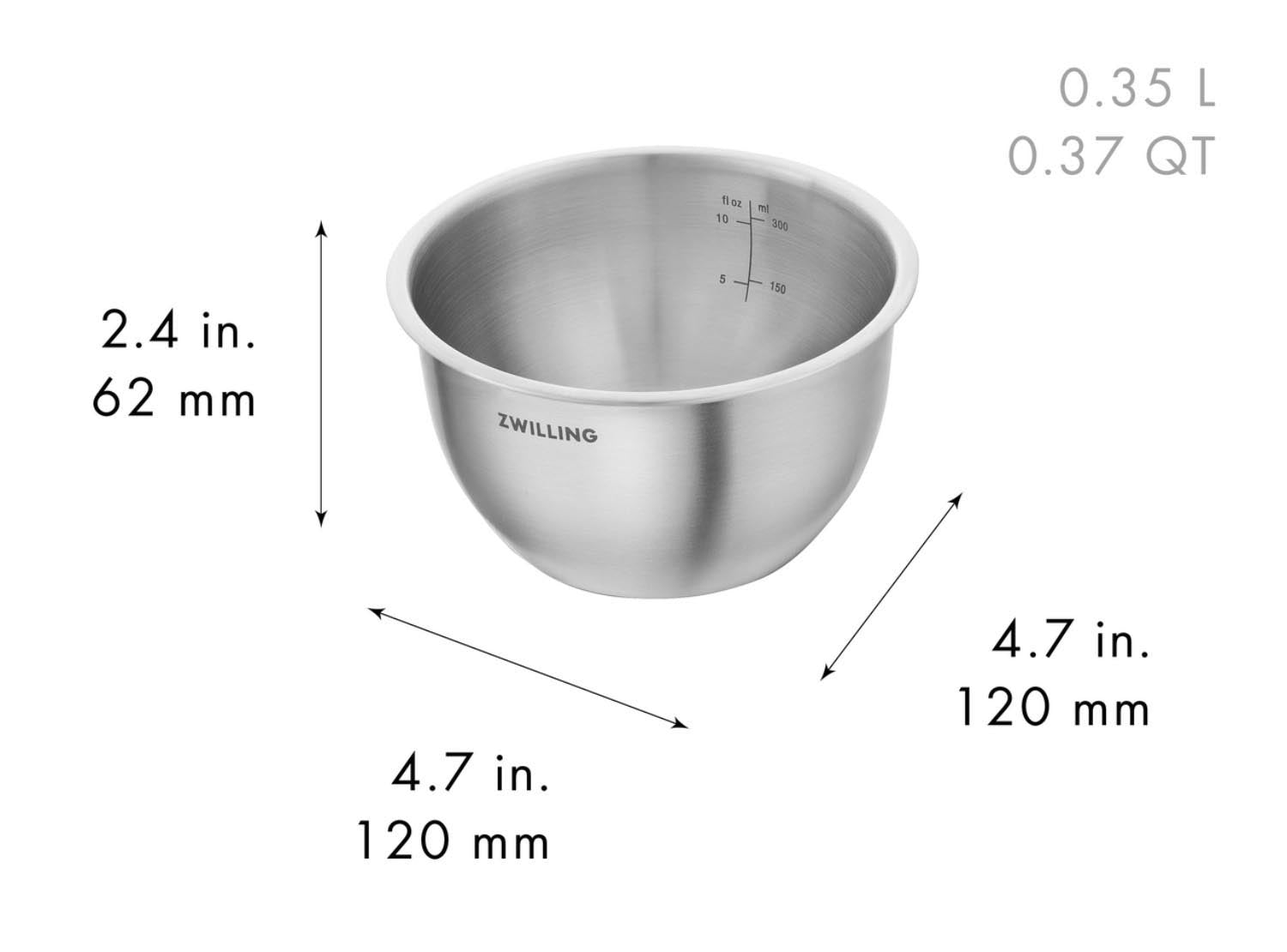Elegantes 3-teiliges Edelstahl-Schüsselset von Zwilling, ideal für frische Aufbewahrung und stilvolles Servieren von Speisen.