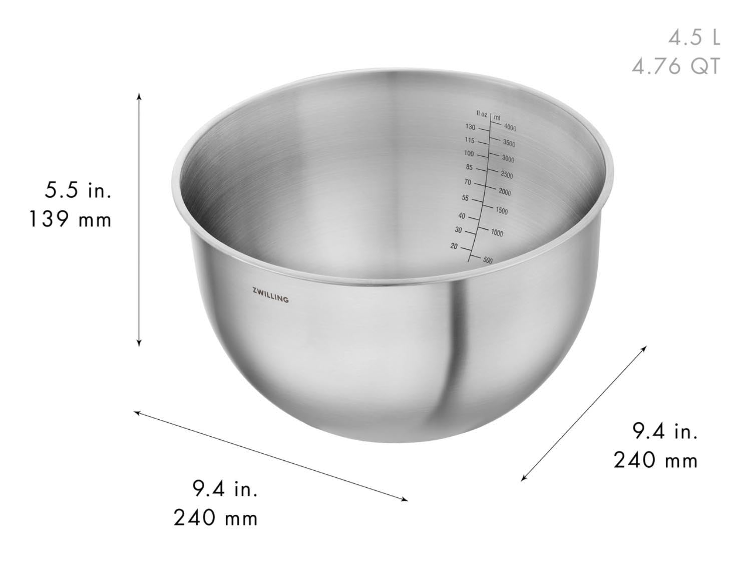 Elegantes 3-teiliges Edelstahl-Schüsselset von Zwilling, ideal für frische Aufbewahrung und stilvolles Servieren von Speisen.