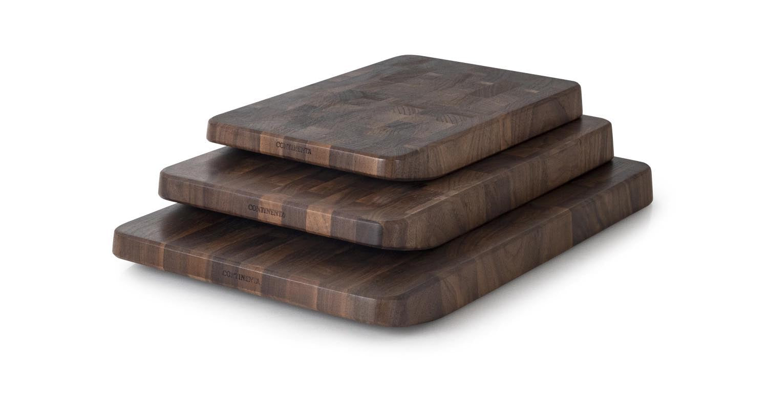 Edles Schneidebrett aus Walnuss-Stirnholz, 32.5x21.5x3 cm, robust, langlebig und perfekt für stilvolles Arbeiten in der Küche.