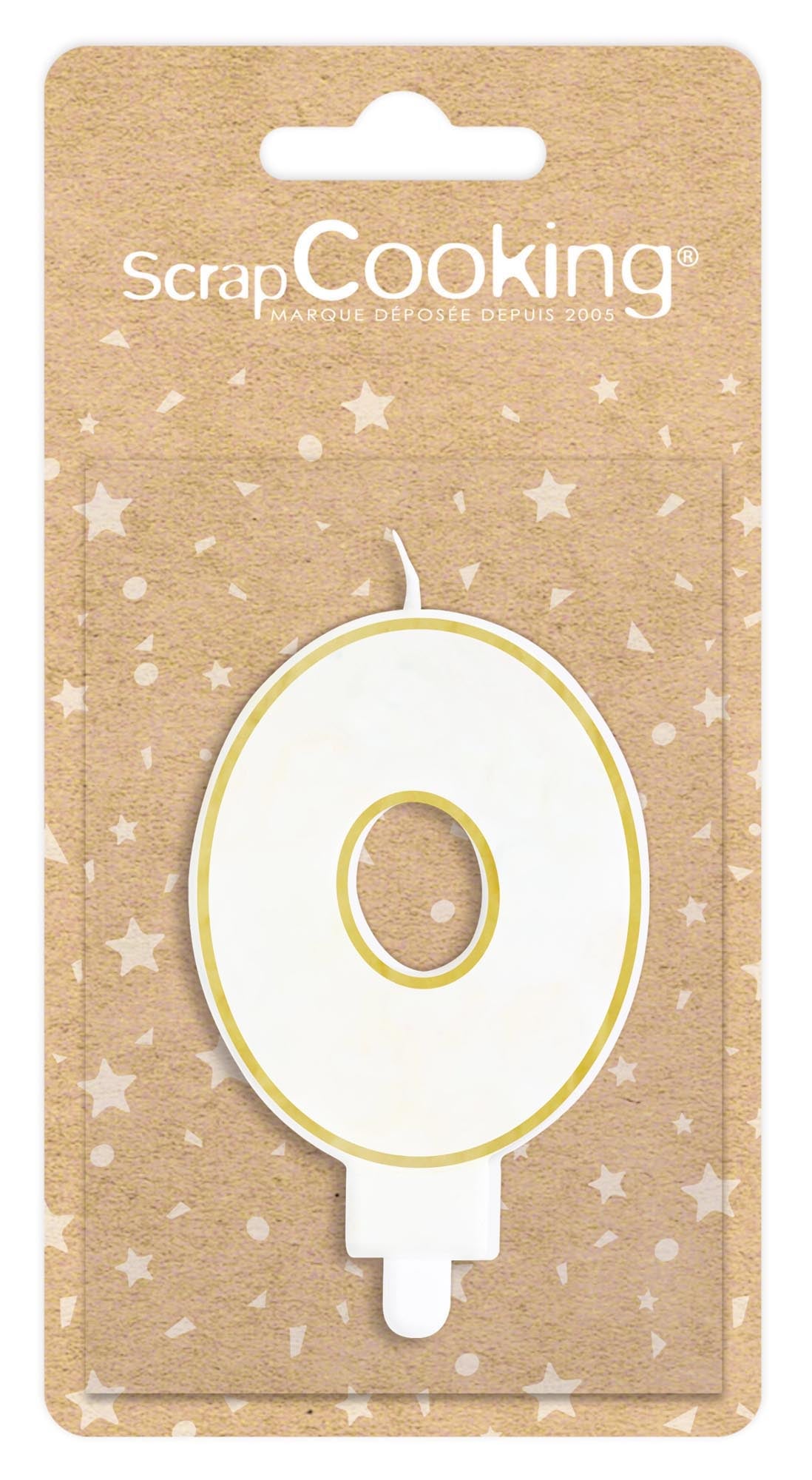 Kerze Nummer 0 weiss mit Goldrand 8cm in Gold präsentiert im Onlineshop von KAQTU Design AG. Kerzen ist von Scrap Cooking