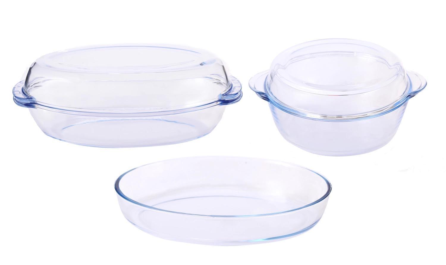 5er Set Ofengeschirr Auflaufformen in Transparent präsentiert im Onlineshop von KAQTU Design AG. Backform / Backblech ist von Borart