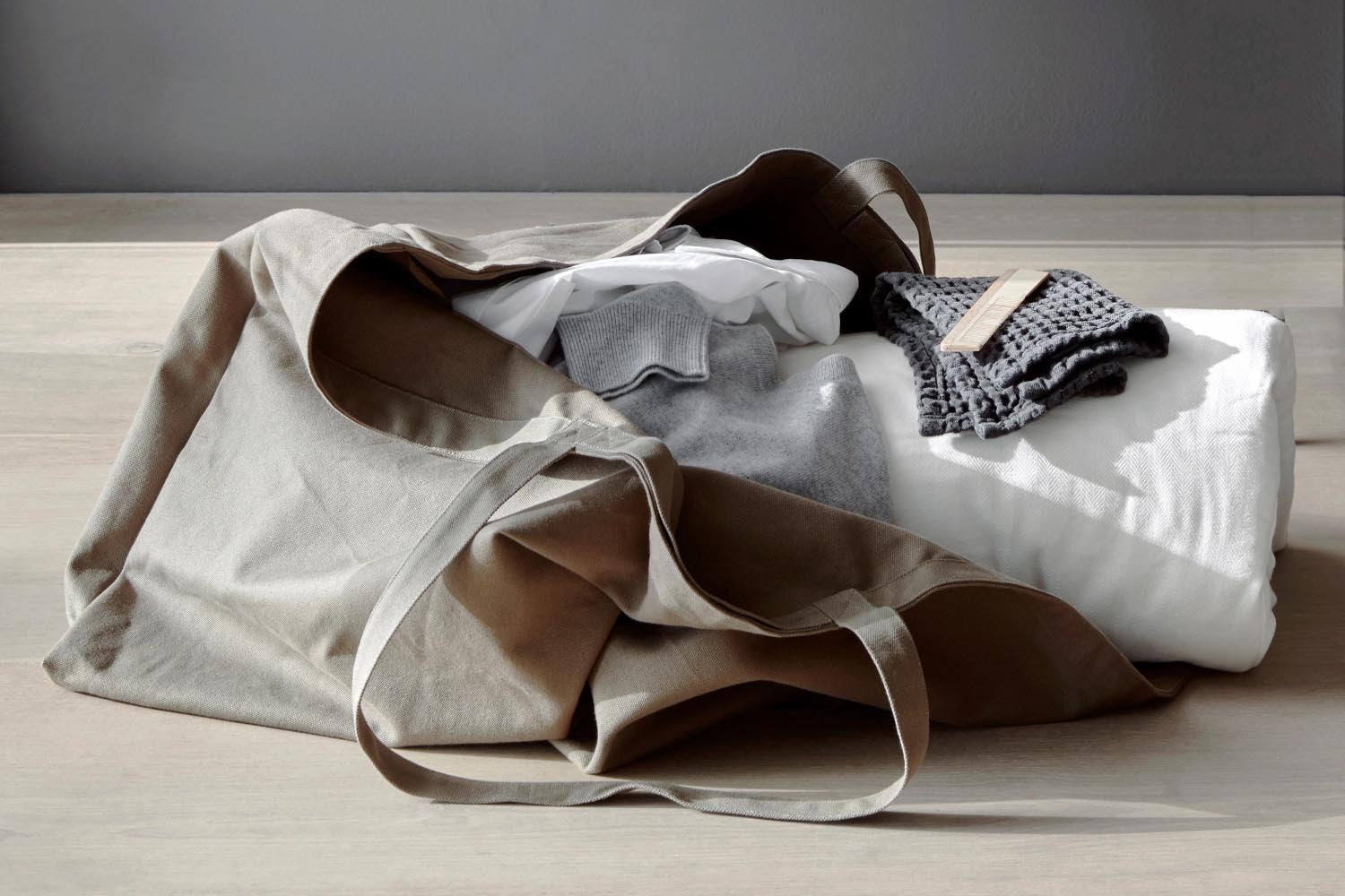 Geräumige Tasche aus Bio-Baumwolle, 35x45x90cm, in Clay-Farbe, nachhaltig, praktisch und ideal für vielseitige Anwendungen.