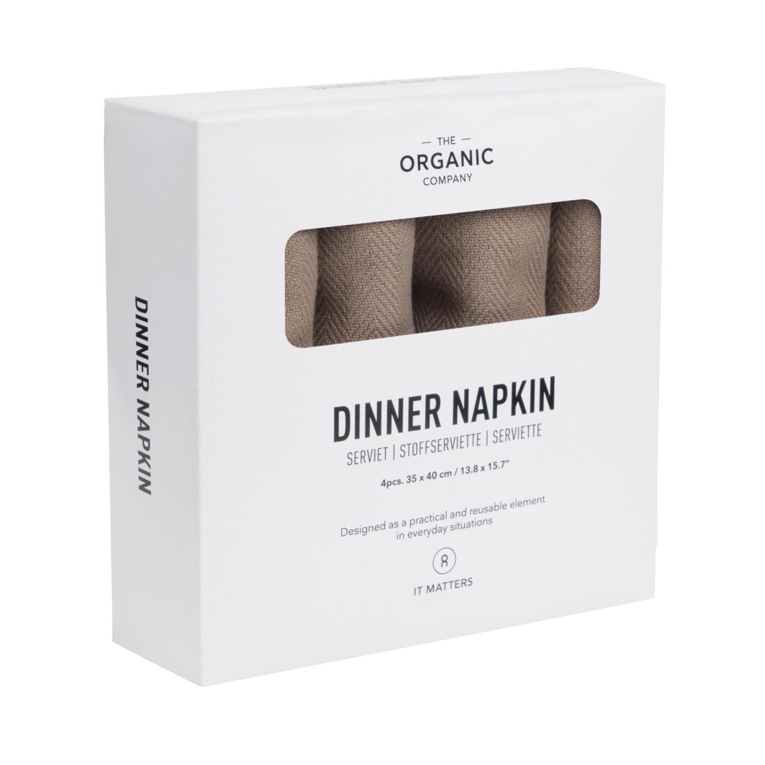 Set aus 4 Stoffservietten aus Bio-Baumwolle, 35x40cm, in Clay-Farbe, nachhaltig, hochwertig und umweltfreundlich.