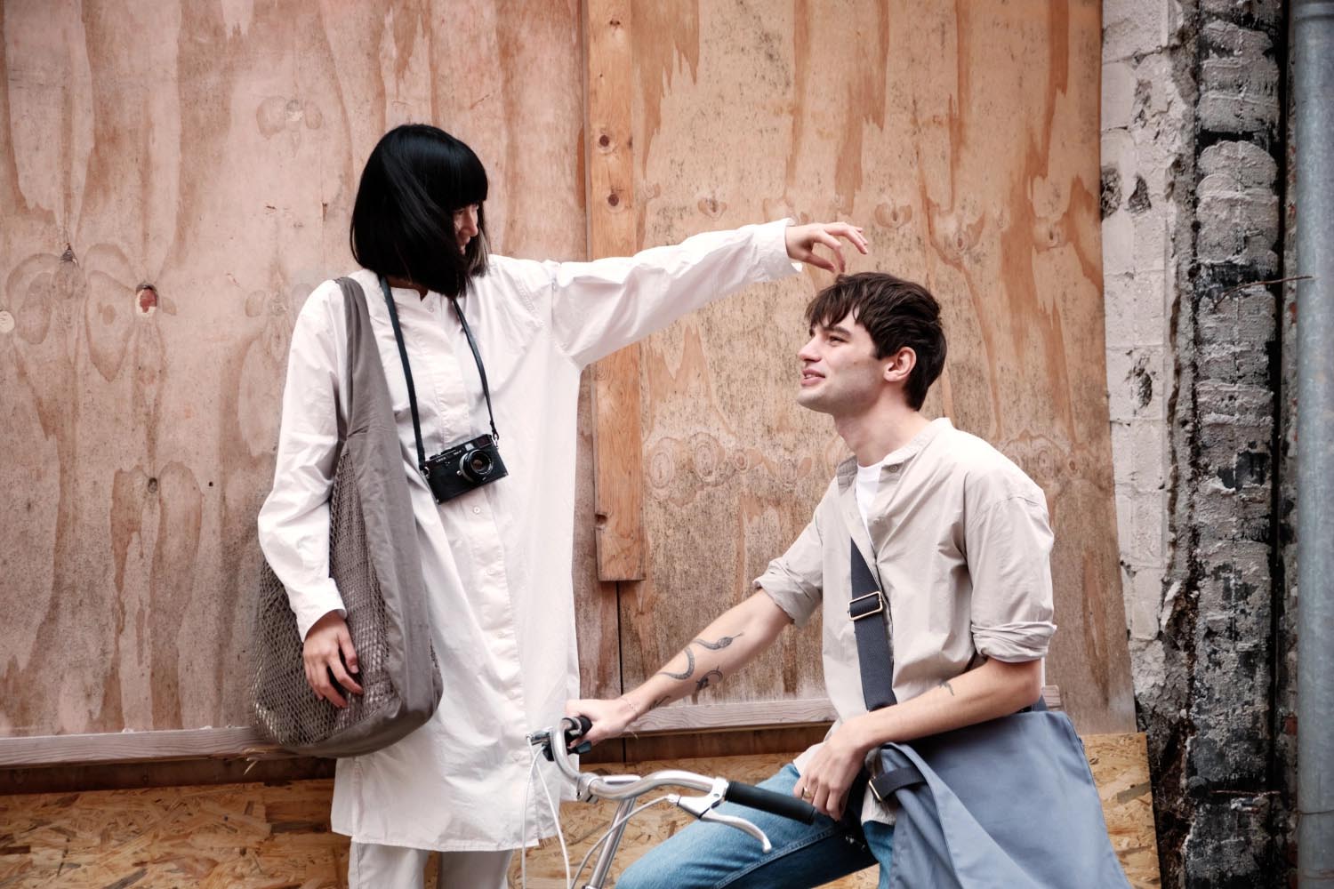 Nachhaltige Netztasche aus Bio-Baumwolle in Dusty Lavendel, 44x15x45cm, perfekt für umweltbewusste Einkäufe und Alltagsgebrauch.