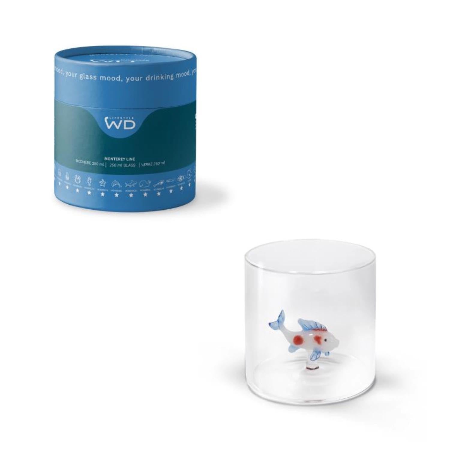 Hochwertiges Borosilikatglas, 250ml, mit Karpfenmotiv von Easy Life. Robust, stilvoll und ideal für den täglichen Gebrauch.