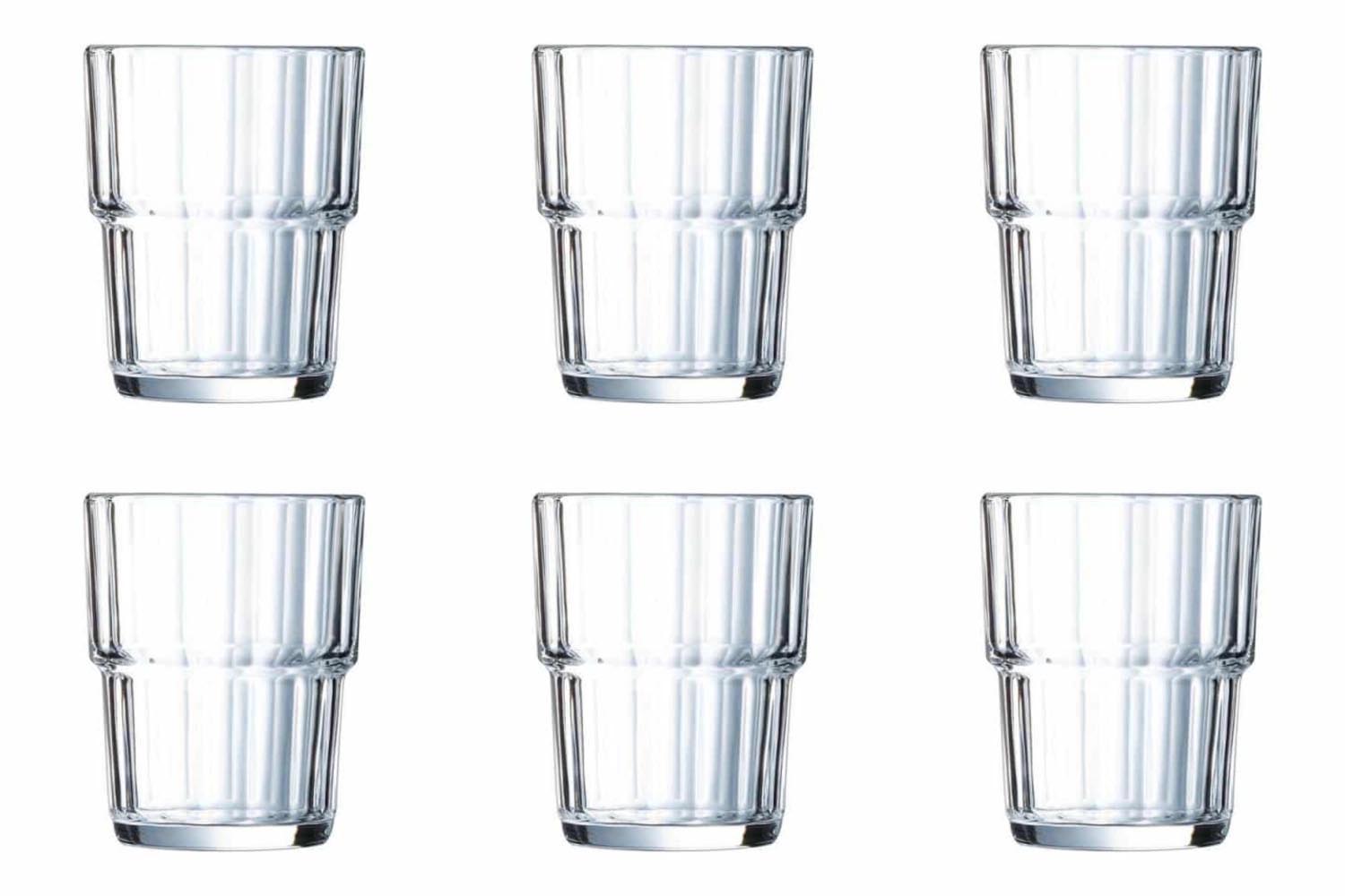 6er Set Norvege Trinkglas stapelbar 0.16lt in Transparent präsentiert im Onlineshop von KAQTU Design AG. Glas ist von Arc