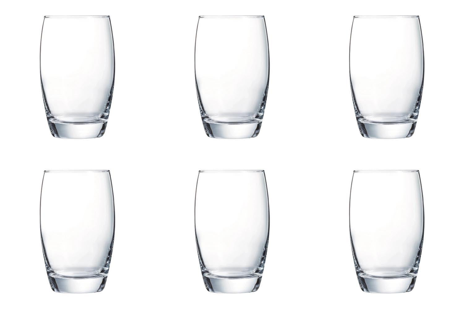 6er Set Salto Wasserglas 0.35lt D7.6cm H12.1cm in Transparent präsentiert im Onlineshop von KAQTU Design AG. Glas ist von Arc