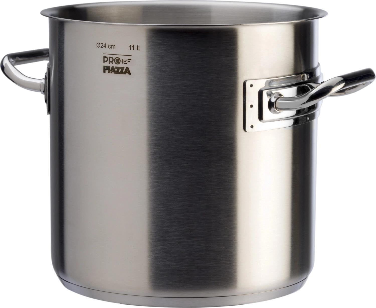 ProChef Kochtopf hoch D24cm H24cm 10.9lt in Silber präsentiert im Onlineshop von KAQTU Design AG. Pfanne/Topf ist von Piazza