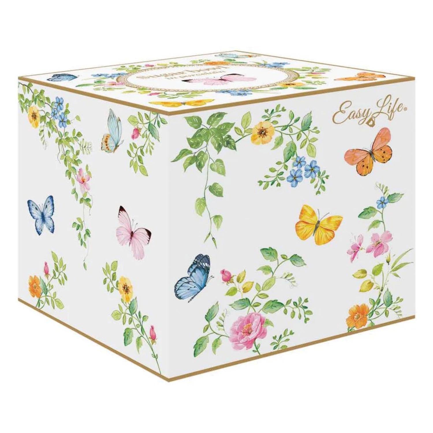 Elegante Zuckerdose aus Porzellan mit Schmetterlingsmotiv, 220ml, ideal für stilvolle Tischdekoration und Teegenuss.