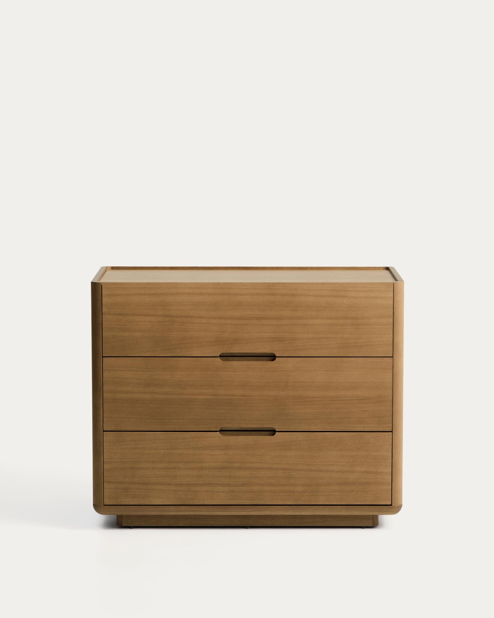 Kommode Arelida aus Furnier und massivem Eichenholz mit hellbraunem Finish 100 x 80 cm FSC Mix Credit in Braun präsentiert im Onlineshop von KAQTU Design AG. Kommode ist von Kave Home
