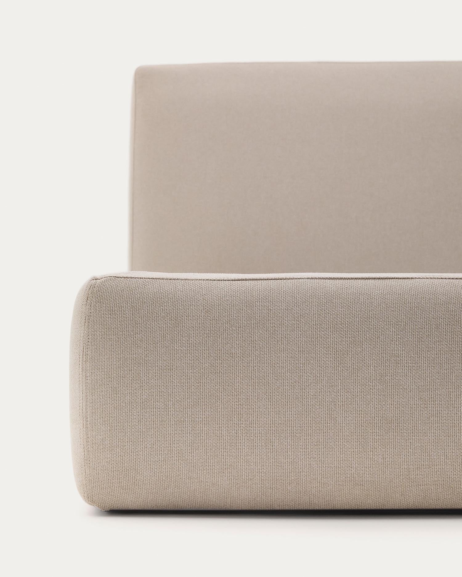 Elegantes, abziehbares Bett Blok in Beige für 160x200 cm Matratzen. Hochwertige Materialien, umweltfreundlich, ideal für stilvolle Schlafzimmer.