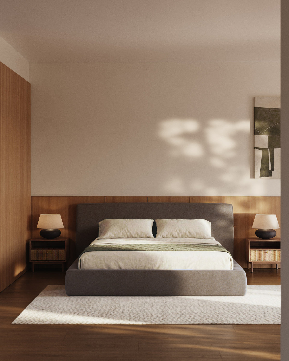 Abziehbares Bett Blok in Braun für Matratzengrösse 180 x 200 cm, FSC Mix Credit in Hellbraun präsentiert im Onlineshop von KAQTU Design AG. Bett ist von Kave Home