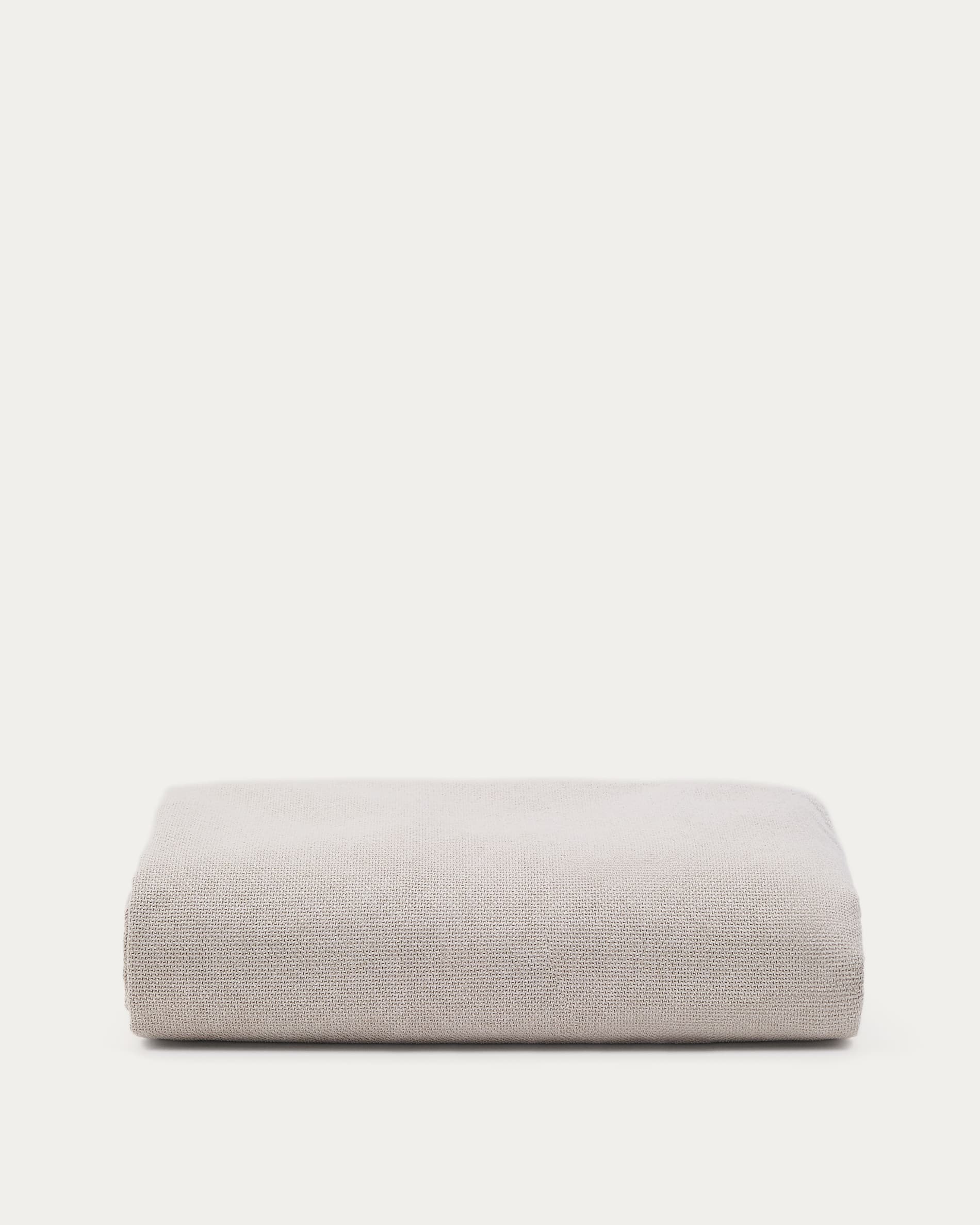 Eleganter Bettüberzug Blok in Beige, 160x200 cm, atmungsaktiv, maschinenwaschbar, stilvoll und langlebig von Kave Home.