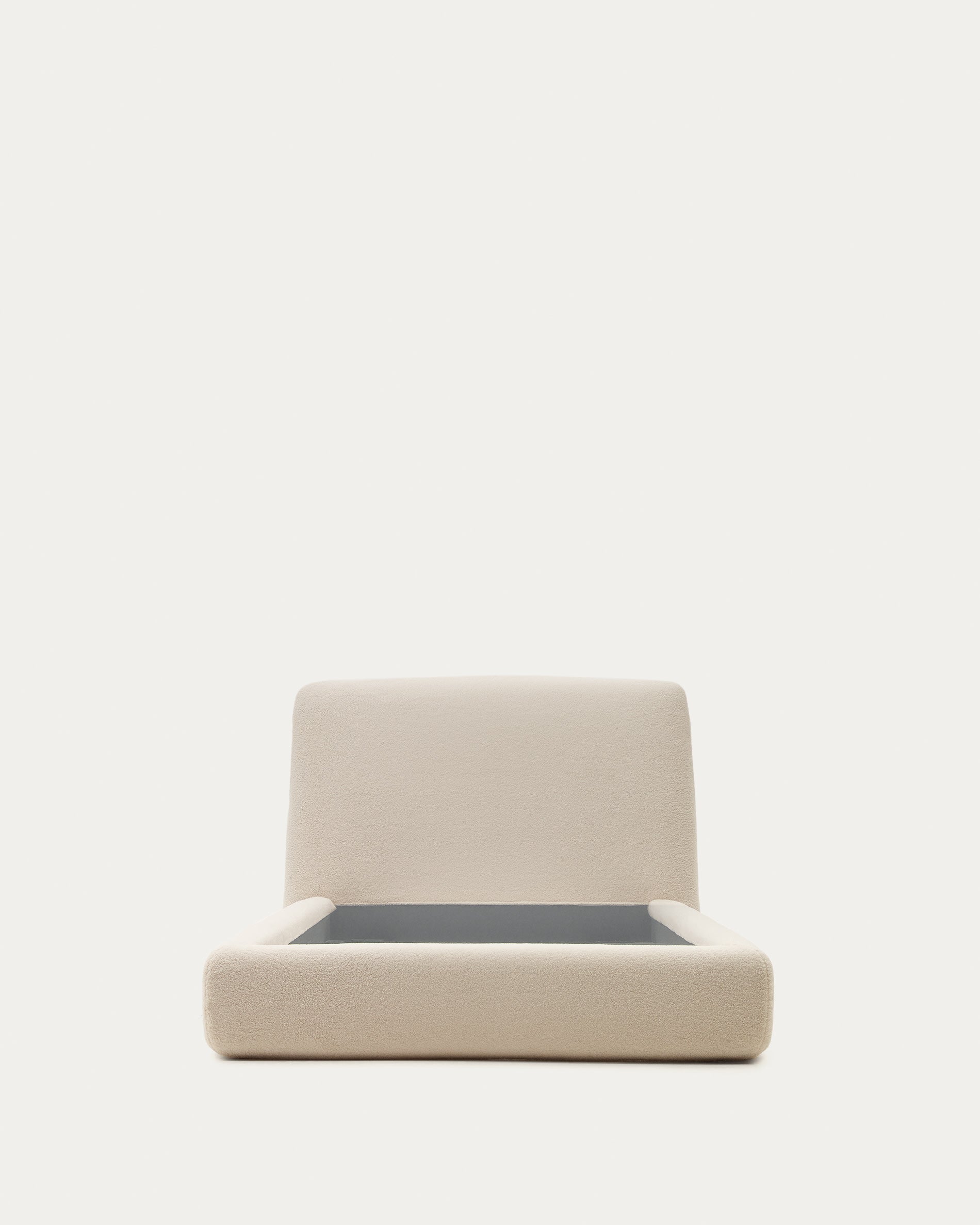 Bouclé-Bezug in Ecru für das Martina Bett, geeignet für 90x200 cm Matratzen. Hochwertig, stilvoll und von Kave Home.