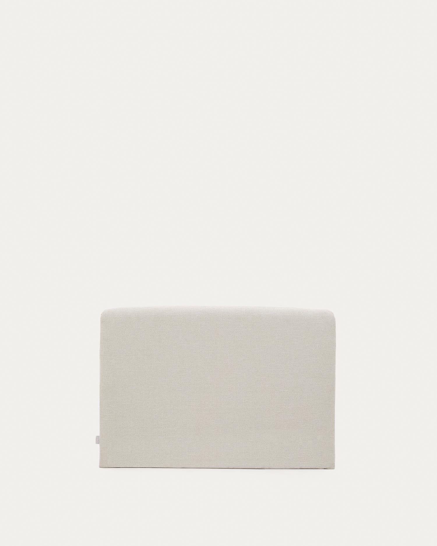 Abziehbares Kopfteil Valma aus perlfarbener Chenille für 90 x 200 cm grosses Bett in Perle präsentiert im Onlineshop von KAQTU Design AG. Zubehör Bett ist von Kave Home