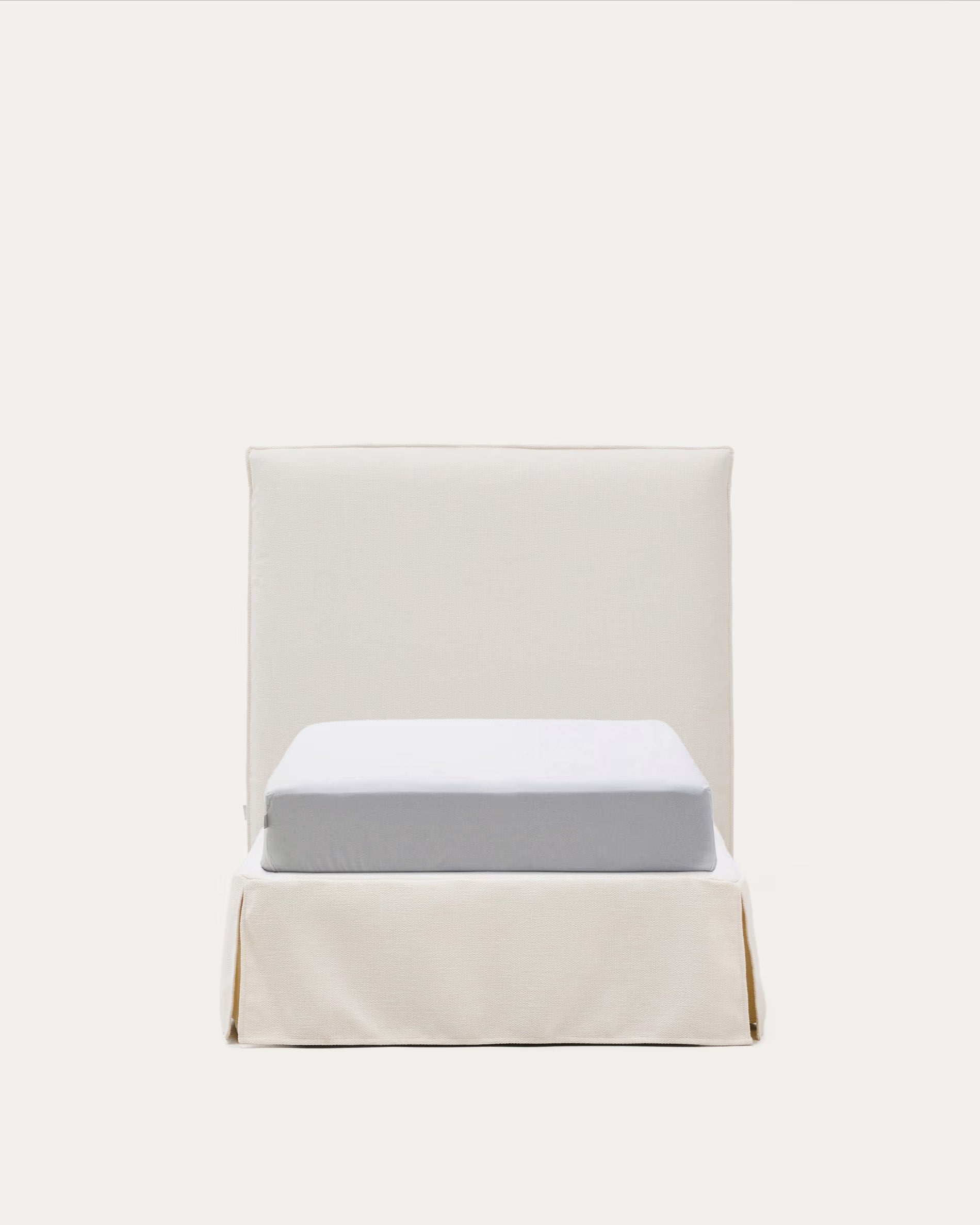 Abziehbares Bett Jaira in weißer Chenille für Matratzengröße 90 x 200 cm, FSC Mix Credit