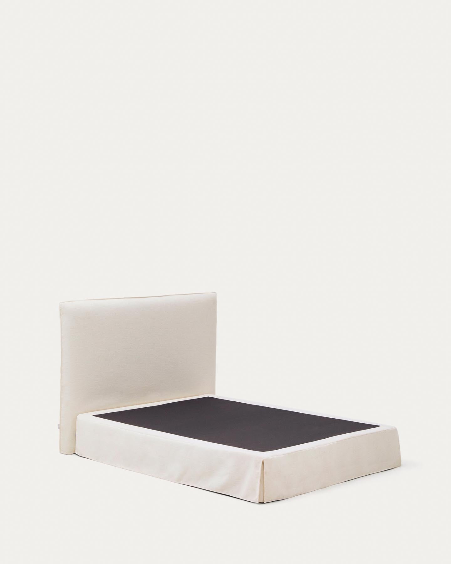 Abziehbares Bett Jaira in weißer Chenille für Matratzengröße 150 x 190 cm, FSC Mix Credit in präsentiert im Onlineshop von KAQTU Design AG. Bett ist von Kave Home