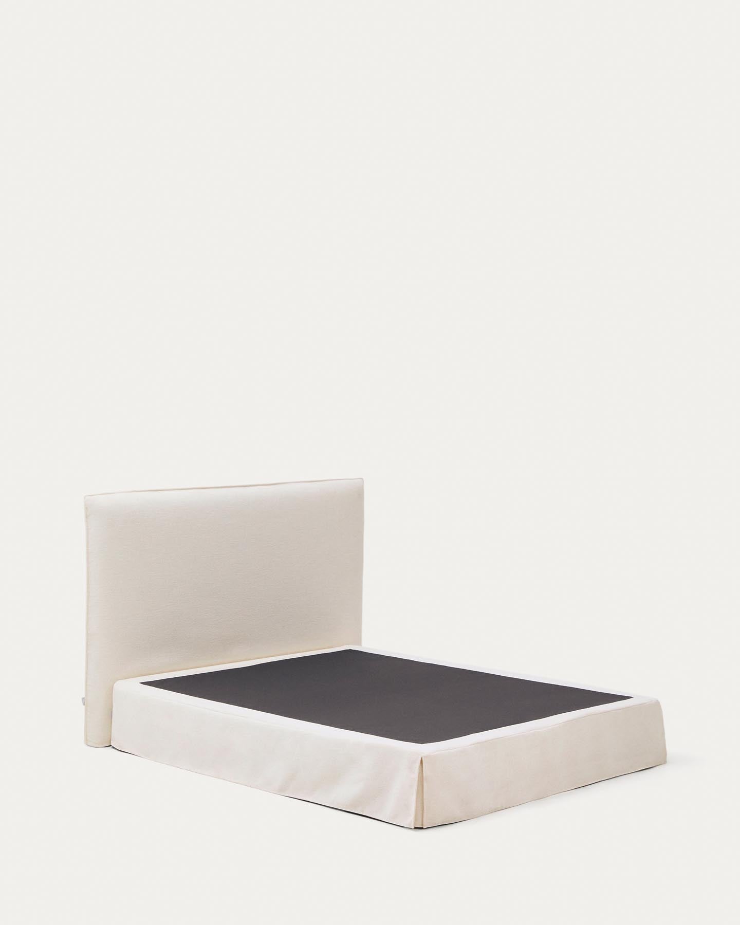 Abziehbares Bett Jaira in weißer Chenille für Matratzengröße 160 x 200 cm, FSC Mix Credit in präsentiert im Onlineshop von KAQTU Design AG. Bett ist von Kave Home