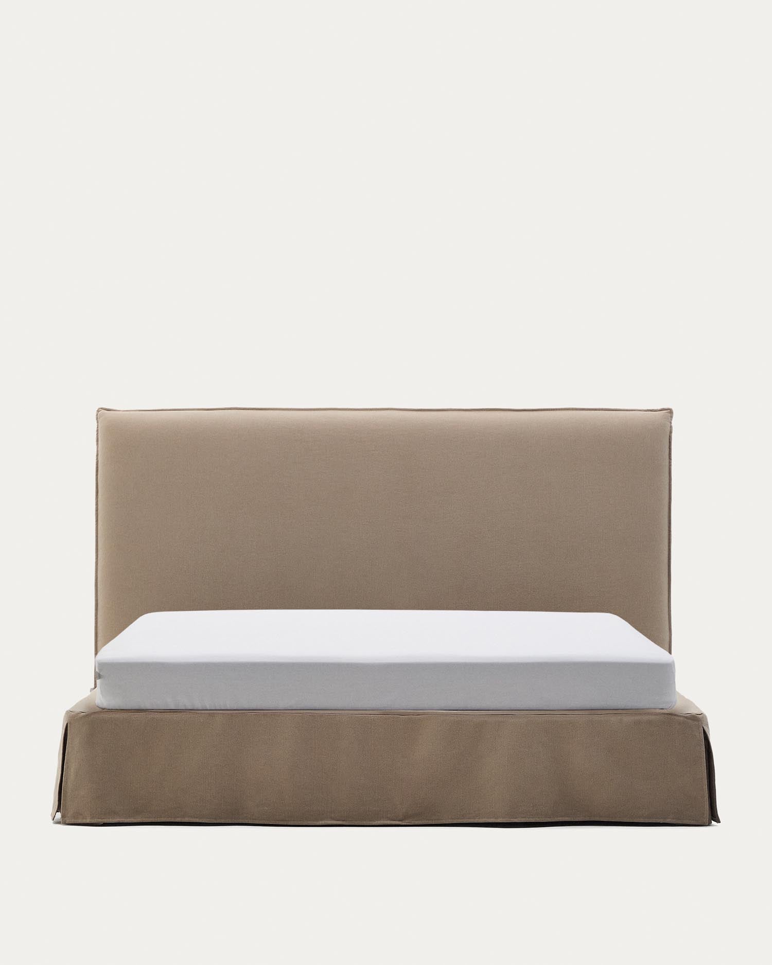 Bett mit abnehmbarem Bezug Jaira aus Leinen und Baumwolle taupe für eine Matratze von 180 x 200 cm FSC Mix Credit in Taupe präsentiert im Onlineshop von KAQTU Design AG. Bett ist von Kave Home