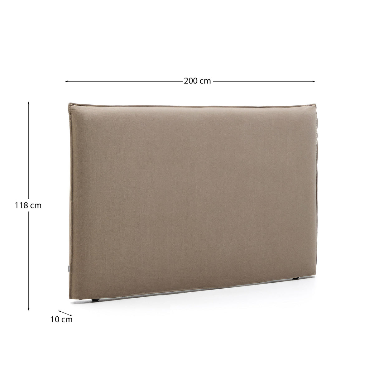 Kopfteil mit abnehmbarem Bezug Jaira aus Leinen und Baumwolle taupe für ein Bett von 180 cm FSC Mix Credit in Taupe präsentiert im Onlineshop von KAQTU Design AG. Kopfteile ist von Kave Home