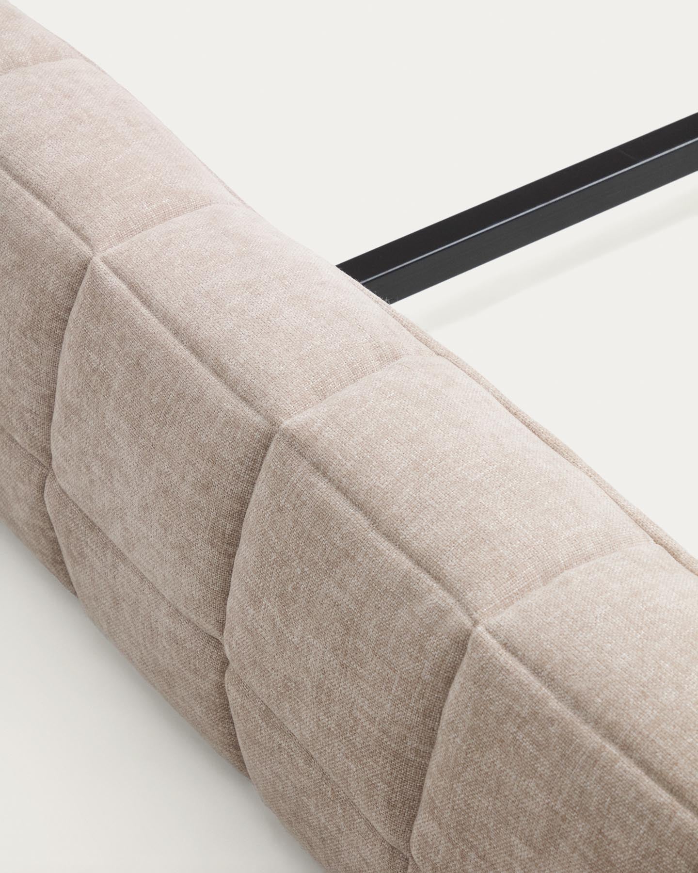 Abziehbares Bett Luiana aus beigefarbener Chenille für Matratzengrösse 180 x 200 cm in Beige präsentiert im Onlineshop von KAQTU Design AG. Bett ist von Kave Home