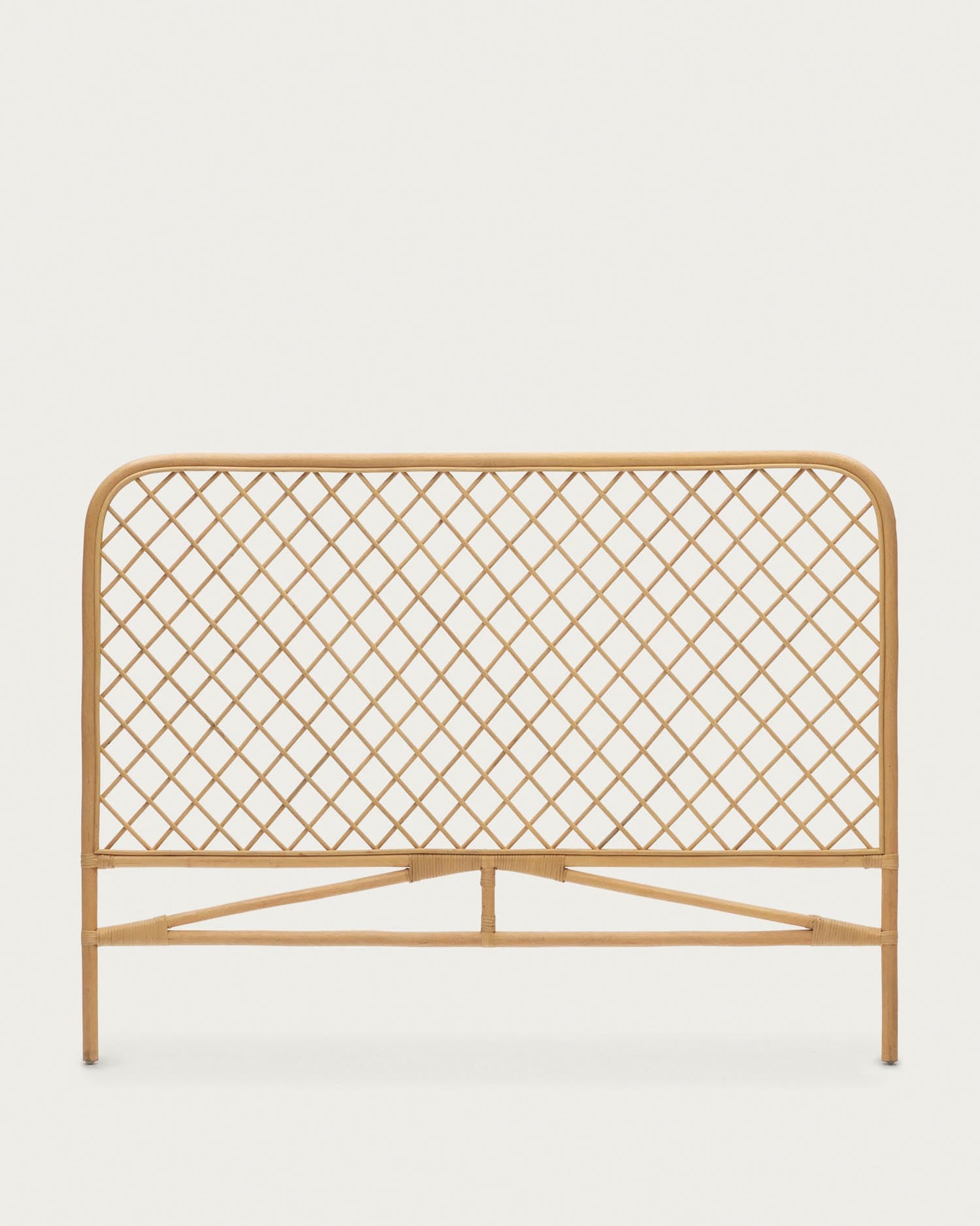 Elegantes Rattan-Kopfteil von Kave Home, 150 cm, natürliches Finish, stilvoll, nachhaltig, vielseitig.