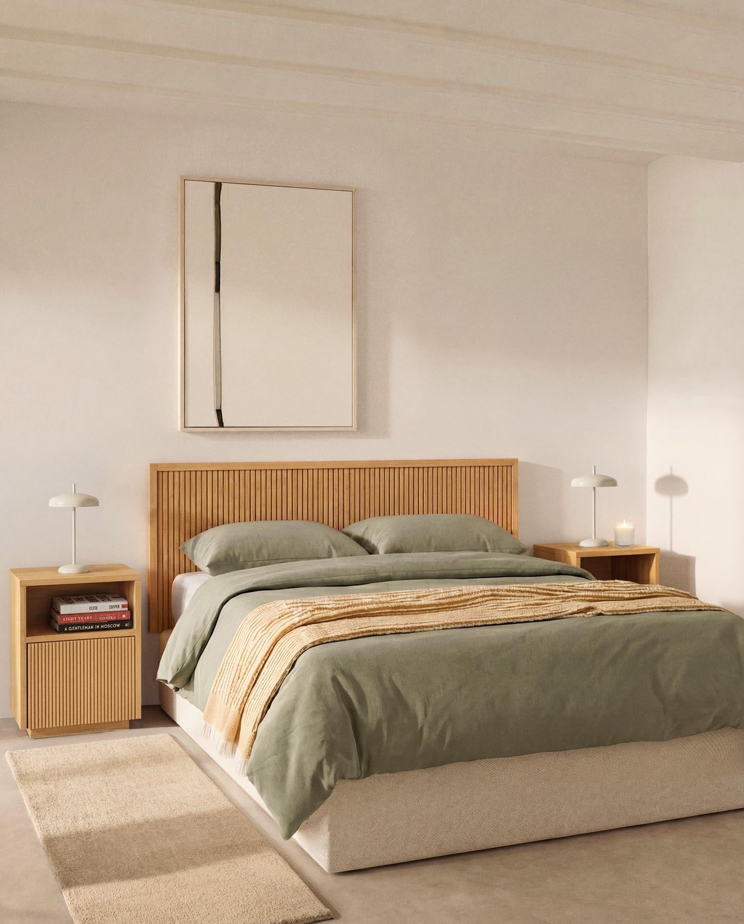 Bettkopfteil Helvine aus Eichenfurnier für Betten bis zu 180 cm, FSC 100 % in Natur präsentiert im Onlineshop von KAQTU Design AG. Kopfteile ist von Kave Home
