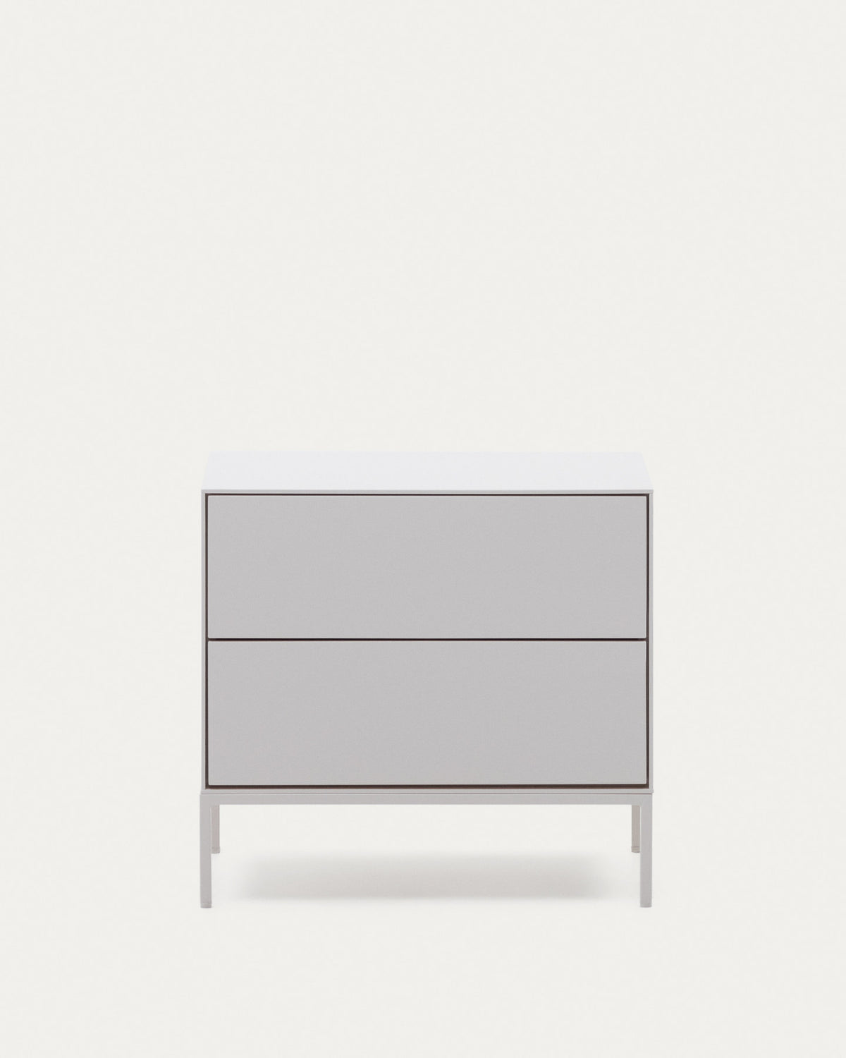 Vedrana Nachttisch 2 Schubladen MDF weiss lackiert 60 x 55 cm in Weiss präsentiert im Onlineshop von KAQTU Design AG. Nachttisch ist von Kave Home