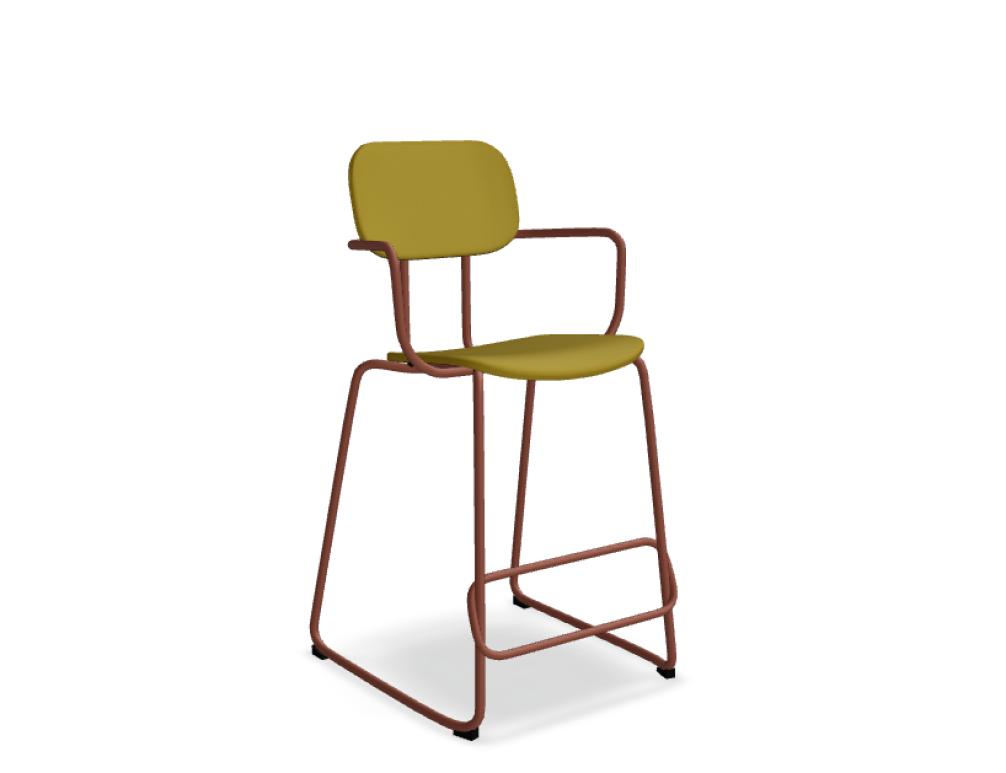 New School N1N04HF - gepolsterter Barhocker in Khaki präsentiert im Onlineshop von KAQTU Design AG. Barhocker ist von Mdd