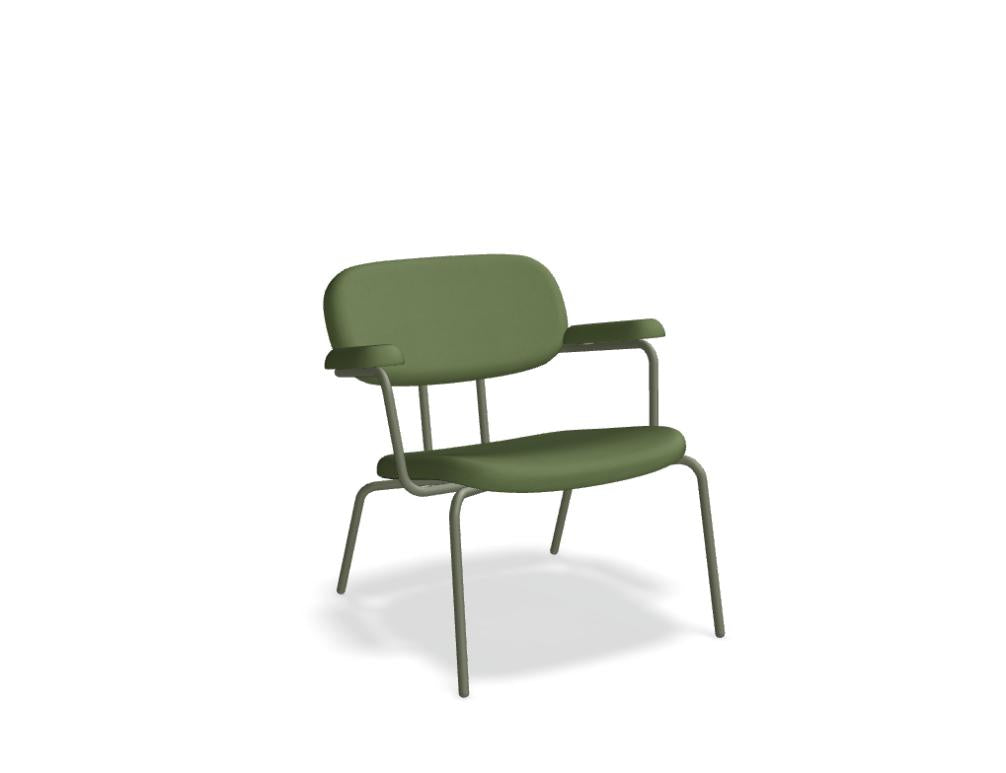 New School Lounge N4NL01F - gepolsterter Sessel in Ziegelrot präsentiert im Onlineshop von KAQTU Design AG. Sessel ist von Mdd
