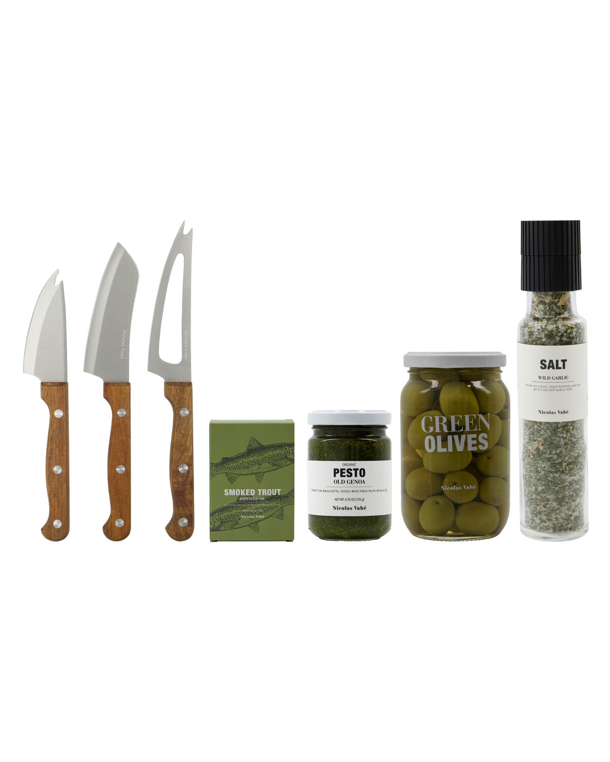 Stilvolle Geschenkverpackung von Nicolas Vahé, perfekt für Tapas-Fans. Ideal für Feiern oder als besondere Überraschung mit feinen Delikatessen.